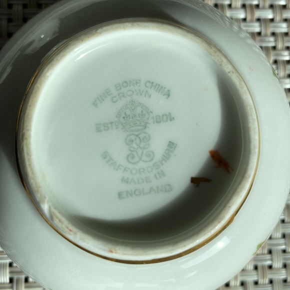 Vintage Crown Staffordshire Pink Roses Open Sugar & Creamer - Picture 6 of 11